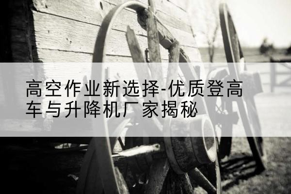 港南登高车厂家-高空作业新选择-优质登高车与升降机厂家揭秘