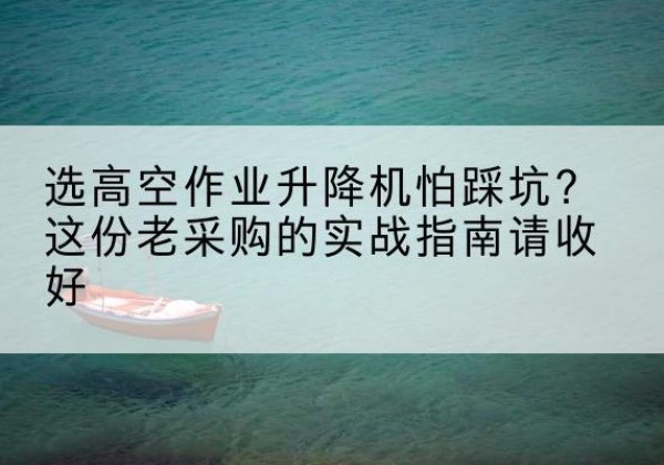 港南高空作业升降机厂家推荐-选高空作业升降机怕踩坑？这份老采购的实战指南请收好