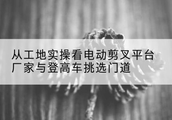 港南电动剪叉升降平台厂家-从工地实操看电动剪叉平台厂家与登高车挑选门道