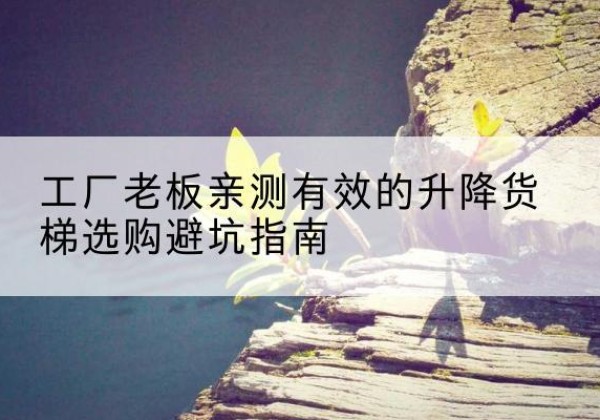 港南升降货梯怎么选-工厂老板亲测有效的升降货梯选购避坑指南